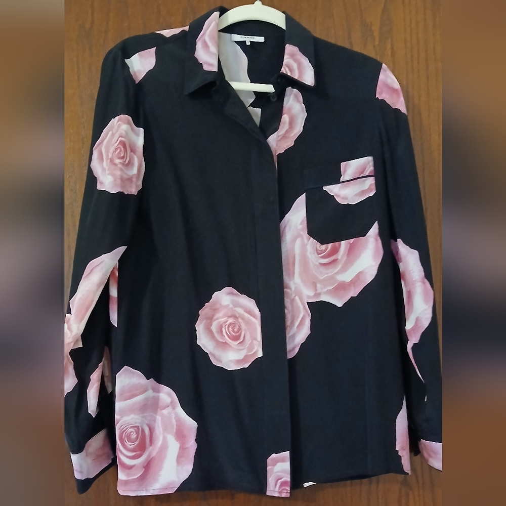 Ganni Silk Floral Button Down